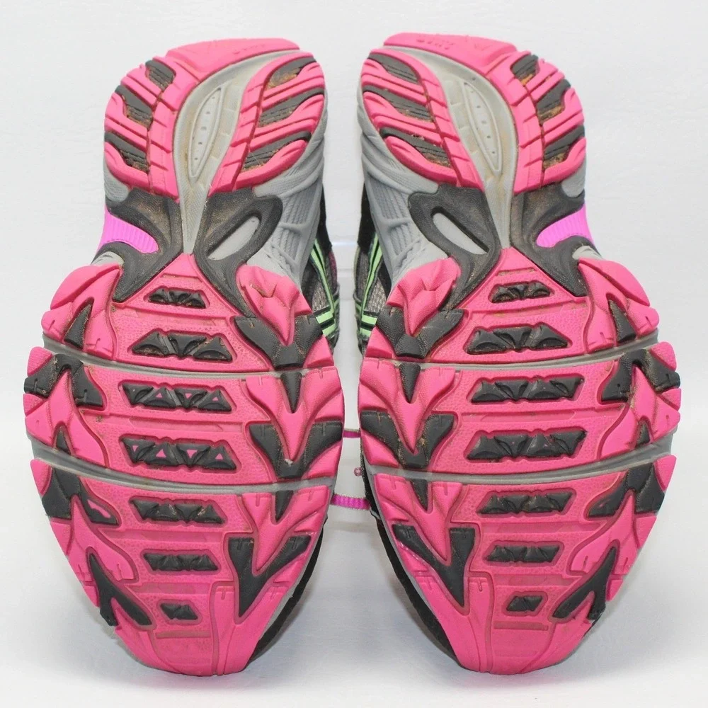 ASICS Gel-Venture 5 Womens Grey Neon Green Pink Trail Running Shoes T5N8N 11